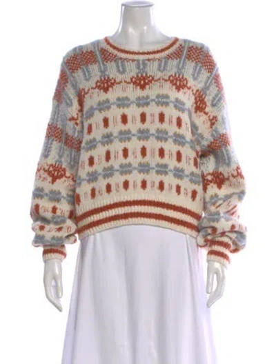Pre-owned Mother Patterned Crew Neck Sweater W/ Tags In Neutral