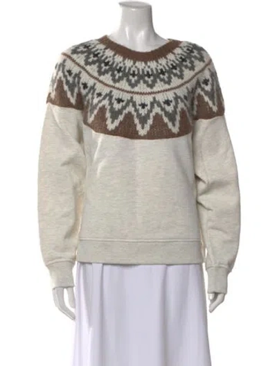 Pre-owned Mother Patterned Crew Neck Sweatshirt In Neutral