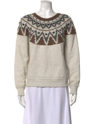 Pre-owned Mother Patterned Crew Neck Sweatshirt In Neutrals