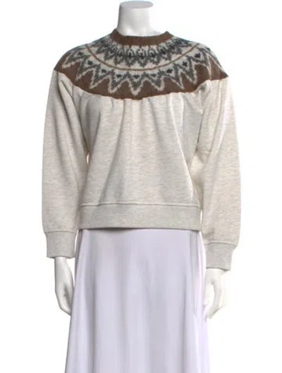 Pre-owned Mother Patterned Crew Neck Sweatshirt In Neutrals