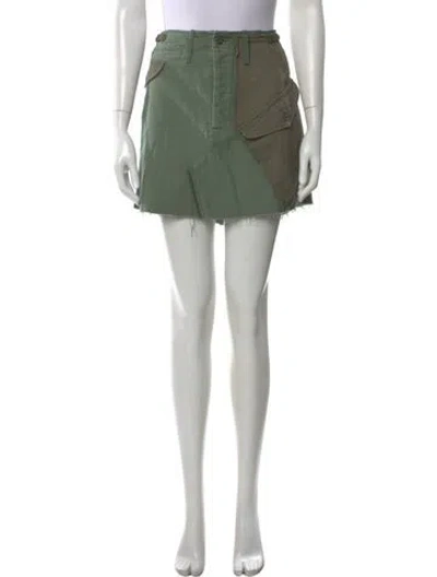 Pre-owned Mother Patterned Mini Skirt In Green
