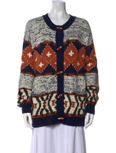 Pre-owned Mother Patterned Open Front Sweater In Multicolor