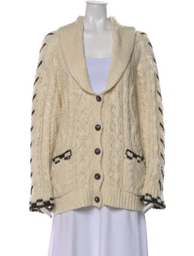Pre-owned Mother Patterned Open Front Sweater In Neutral