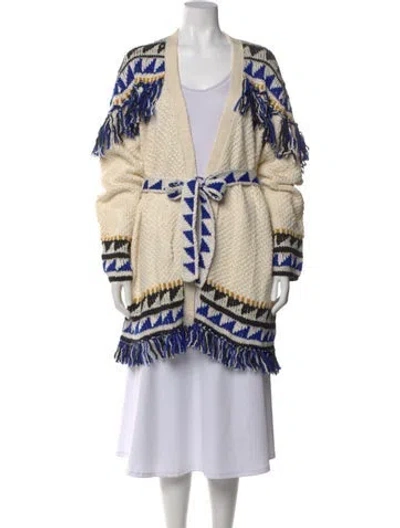 Pre-owned Mother Patterned Open Front Sweater In Neutral