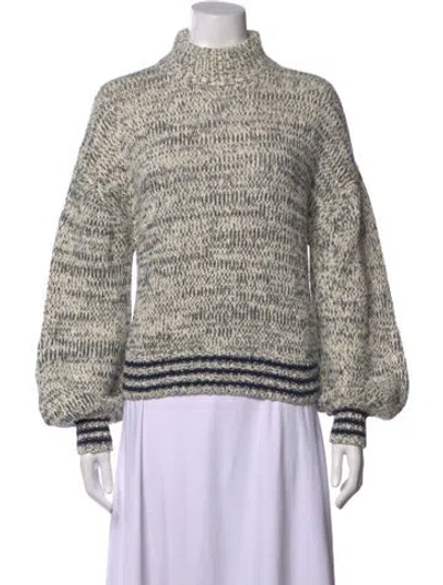 Pre-owned Mother Patterned Turtleneck Sweater In Neutral