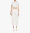 Mother Peeler Ankle Cropped Jeans In A La Carte Natural In White