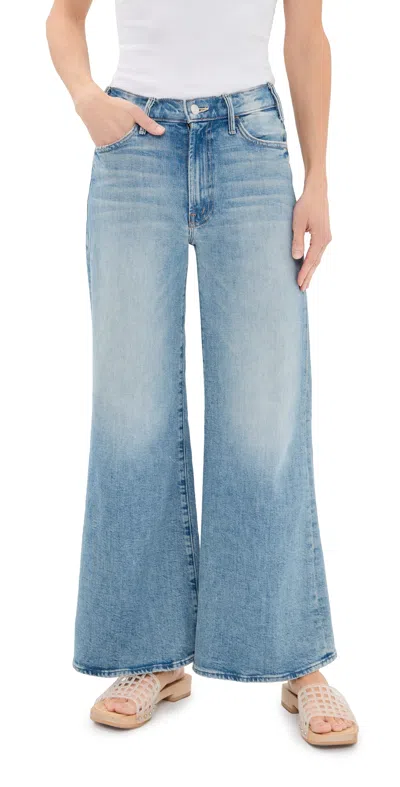 Mother Petite Lil Hustler Roller Sneak Jeans I Confess In Blue