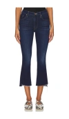 Mother The Insider Crop Step Fray High-rise Bootcut Jeans In Off Limits