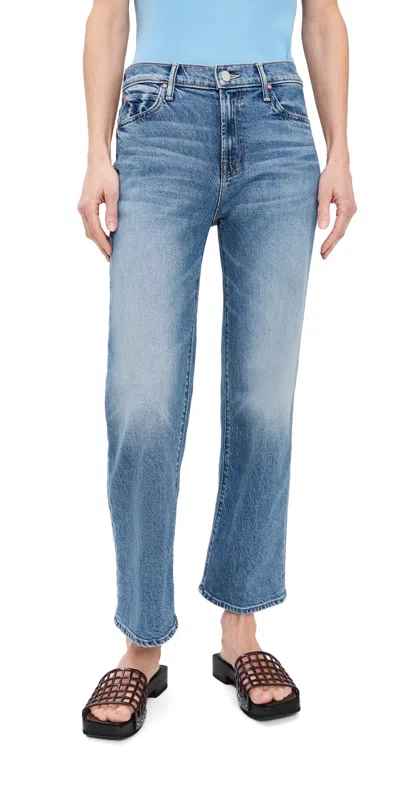 Mother Petite Lil Kick It Ankle Jeans Birds Gone Wild In Blue