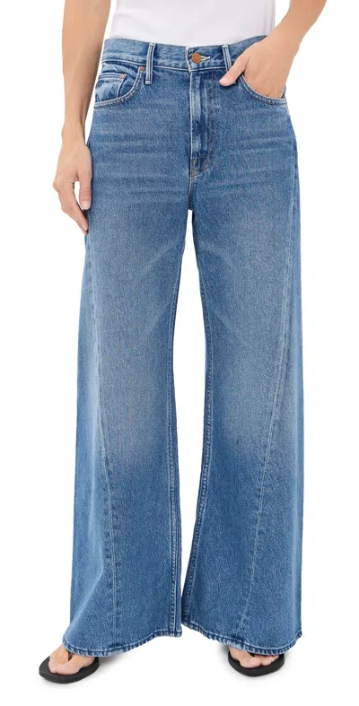 Mother Petite Lil Lemon Twist Sneak Jeans Rolling In The Dough In Blue