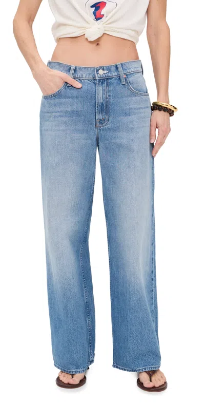 Mother Womens The Hustler Roller Sneak Flared Stretch-denim Jeans I Confess In Blue