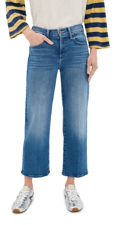 Mother Petite The Lil Mid Rise Rambler Zip Ankle Jeans Piece By Piece In Blue