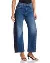 Mother Lil' Half Pipe Flood Jeans In Black And Blue