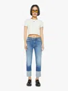 Mother The Checkerboard Duster Flood Cuff Jeans In Blue