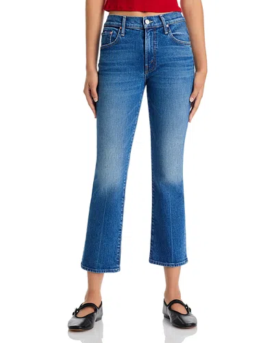 Mother Petites Lil Insider High Rise Crop Jeans In Get Two Birds Stoned In Blue