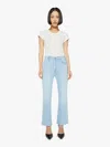 Mother The Hustler Frayed Ankle Jeans In Blue