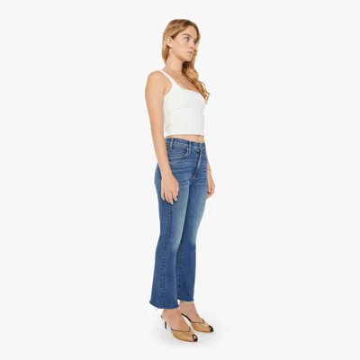Mother Petites The Lil Hustler Ankle Fray Healing Jar Jeans In Blue - Size 28