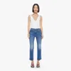Mother The Outsider Mid Rise Ankle Fray Jeans In Uncharted Waters In Blue