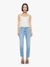 Mother The Mid Rise Dazzler Ankle Slim Jeans In In The Blink Of An Eye In Blue