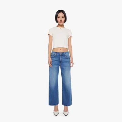 Mother Petites The Lil Mid Rise Tunnel Vision Flood Strike It Rich Jeans In Blue