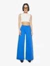 Mother High Rise Patch Pocket Wide Leg Jeans In Snorkel Blue In Blue