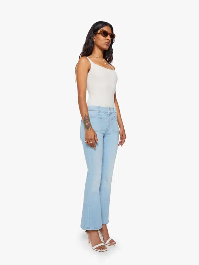 Mother Petites The Lil Patch Pocket Weekender Sauced By Six Jeans In Blue