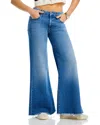 Mother The Roller High Rise Wide Leg Jeans In Riding The Cliffside In Work Hard Play Hard