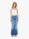 Mother Petites The Lil Roller Fray Work Hard Play Hard Jeans In Blue - Size 34 In Blue
