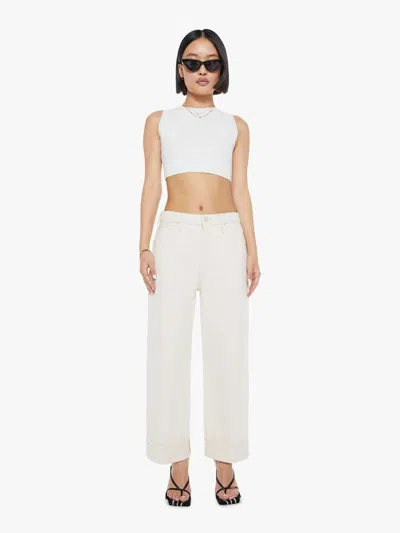 Mother Petites The Lil Spitfire Ankle Cuff Act Natural Jeans In White