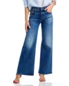 Mother 'the Undercover Sneak' Blue Jeans With Palazzo Style And Logo Patch On The Rear In Sixth Sense