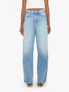 Mother Pipe-dream Button Sneak Fray Jeans In Blinded By The Dark In Blue