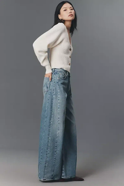 Mother Pipe Dream Button Sneak High-rise Wide-leg Jeans In Multi