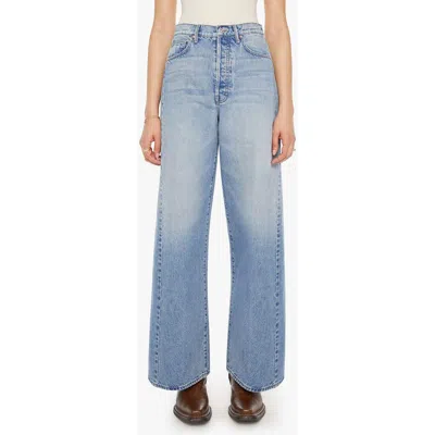 Mother Pipe Dream Button Sneak High Waist Wide Leg Jeans In Blue