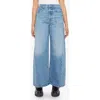 Mother Womens Folk Star The Dodger Flood Wide-leg Denim Jeans In Blue
