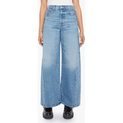 Mother Pipe Dream Button Sneak High Waist Wide Leg Jeans Folk Star) In Blue
