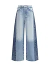 Mother Womens Blinded By The Dark Pipedream Sneak Fray Wide-leg Denim Jeans In Blue