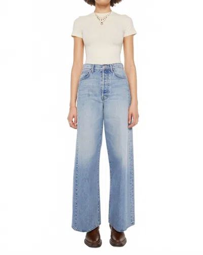 Mother Pipe-dream Button Sneak Jeans In Leap At The Chance In Blue