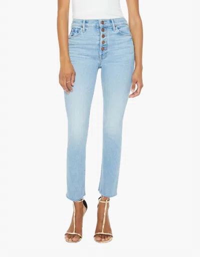 Mother Pixie Dazzler Ankle Fray Jeans In Ivy League Cowboy In Blue