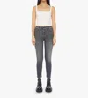 Mother The Pixie Mid Rise Dazzler Ankle Up In Smoke Jeans In Multi
