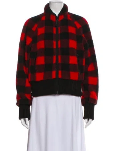 Pre-owned Mother Plaid Print Bomber Jacket In Red