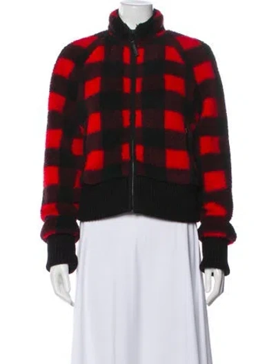 Pre-owned Mother Plaid Print Bomber Jacket In Red