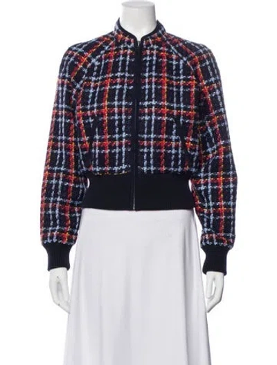 Pre-owned Mother Plaid Print Jacket In Blue