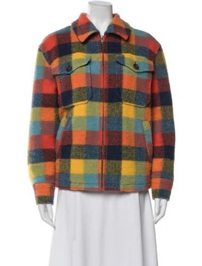 Pre-owned Mother Plaid Print Jacket In Blue