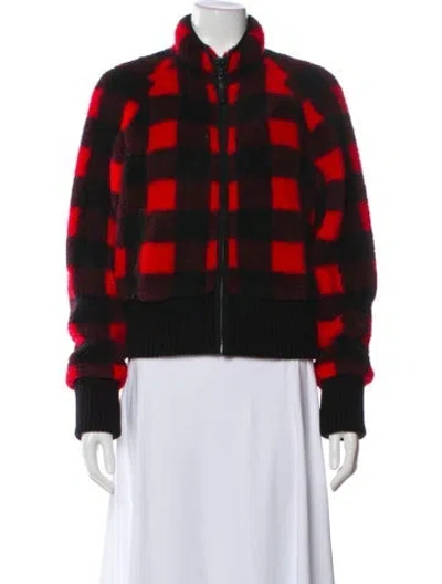 Pre-owned Mother Plaid Print Jacket In Red