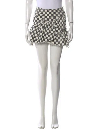 Pre-owned Mother Plaid Print Mini Skirt W/ Tags In Black