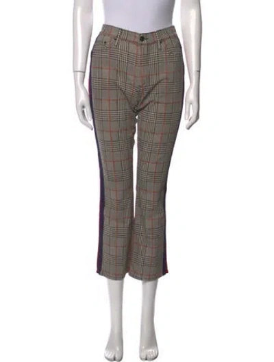Pre-owned Mother Plaid Print Straight Leg Pants