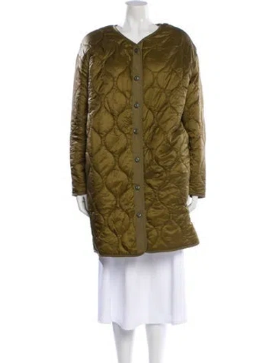 Pre-owned Mother Plaid Print Utility Jacket In Green