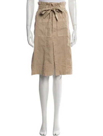 Pre-owned Mother Pleated Accents Midi Length Skirt In Neutrals