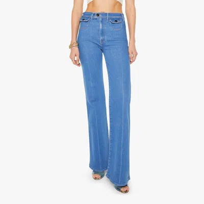 Mother Pocket Flap Hustler Roller Heel Wide Leg Jean In This Is Just My Day Job In Multi