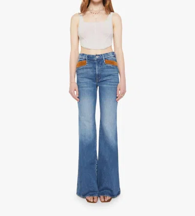 Mother Pointy Pocket Doozy Heel High Rise Flare Jeans In Remember When In Blue